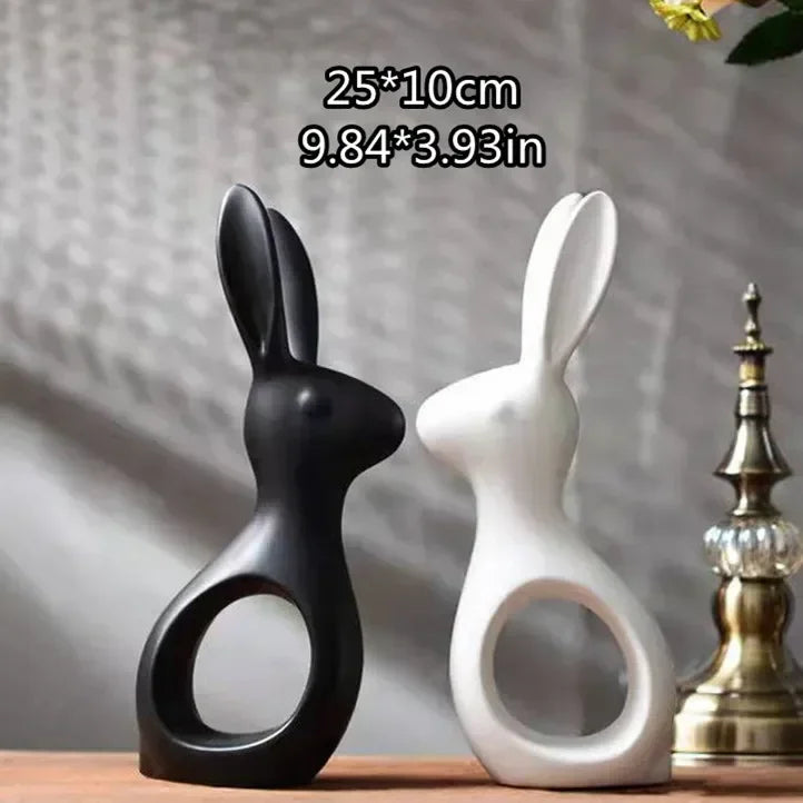 北欧風陶器動物置物 磁器製インスタイル装飾品 家庭用キャビネット工芸品 象 猫 鹿 ウサギ カタツムリ ミニチュア
